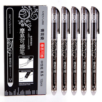 12 gab./kastīte Divpadsmit zvaigznāju dzēšams gēla pildspalva 0,5 pilnas adatas caurule slīpējama karstuma dzēšama pildspalva Skolas biroja piederumi