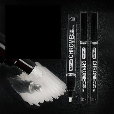 1τμχ DIY Reflective Paint Pen Silver Art Liquid Mirror Chrome Marker Mirror Reflection Sign Pen Rock Paint Kids Paint