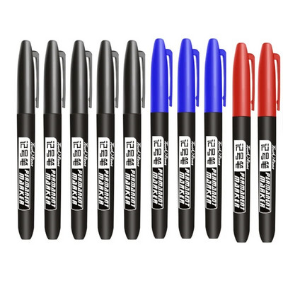 10/5 tk mustad püsivad markerid kunstniku esiletõstjatele Veekindel kilekotil Metallpaber must kaart Laps Õpilane Kirjuta