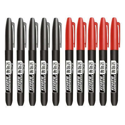 10/5 tk mustad püsivad markerid kunstniku esiletõstjatele Veekindel kilekotil Metallpaber must kaart Laps Õpilane Kirjuta