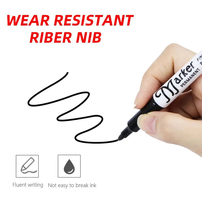 4 gab./komplektā Pastāvīgais marķieris Neizdzēšami ūdensnecaurlaidīgi eļļaini pildspalvas Ūdensnecaurlaidīgi marķieri Pildspalvu biroja skolas kancelejas preces