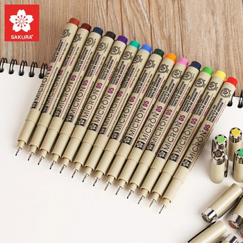 SAKURA 1 бр. Micron Pen Multicolor 0.25 mm 0.45 mm Marker Pen Watercolor Markers Liners for Drawing Dessin Sketch Rotulador 0105