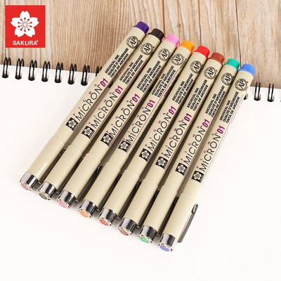 SAKURA 1 бр. Micron Pen Multicolor 0.25 mm 0.45 mm Marker Pen Watercolor Markers Liners for Drawing Dessin Sketch Rotulador 0105