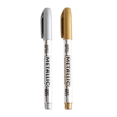 2 τεμ/παρτίδα DIY Μεταλλικά αδιάβροχα Μόνιμα Μαρκαδόροι Τέχνης Χρυσό/Ασημί 1,5 χιλιοστά Μαθητική Ζωγραφική Σχολικά Χαρτικά