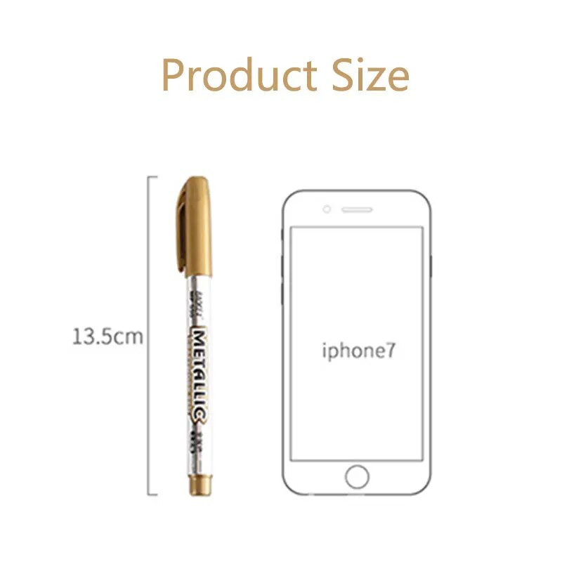 2 τεμ/παρτίδα DIY Μεταλλικά αδιάβροχα Μόνιμα Μαρκαδόροι Τέχνης Χρυσό/Ασημί 1,5 χιλιοστά Μαθητική Ζωγραφική Σχολικά Χαρτικά