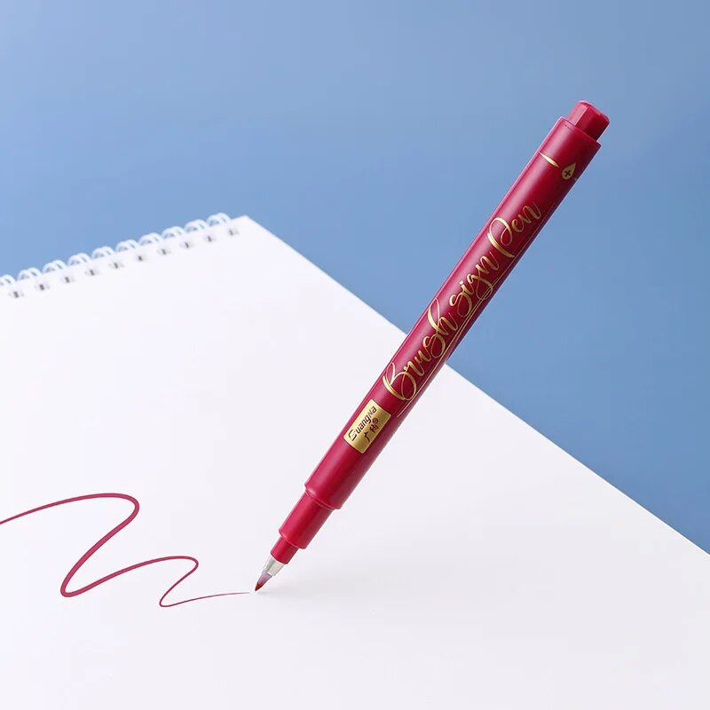 12 värvi/komplekt Kirjutuspintsli pliiats Kalligraafia Marker Pliiats Joonistus Maalimine Akvarell Art Pintsli pliiats