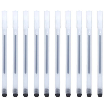 10 tk/komplekt Must geelpliiats, üliõpilaseksami kontori allkiri, läbipaistev pliiats, armsad statsionaarsed tarvikud, neutraalne pliiats 0,5 mm