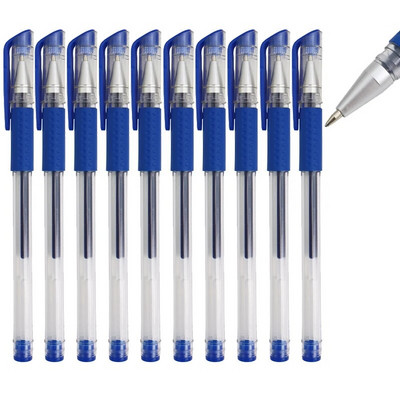 10 tk/komplekt Must geelpliiats, üliõpilaseksami kontori allkiri, läbipaistev pliiats, armsad statsionaarsed tarvikud, neutraalne pliiats 0,5 mm