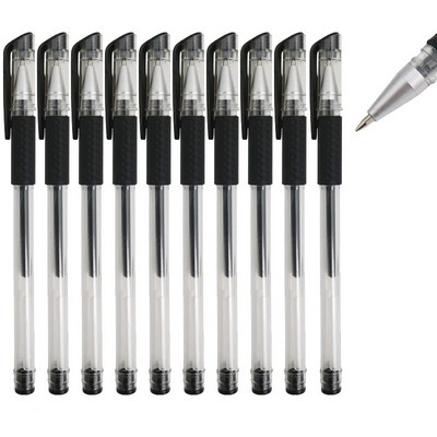 10 tk/komplekt Must geelpliiats, üliõpilaseksami kontori allkiri, läbipaistev pliiats, armsad statsionaarsed tarvikud, neutraalne pliiats 0,5 mm