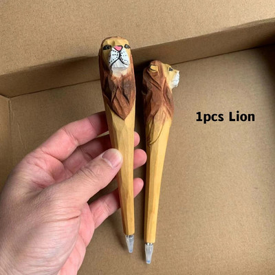 Koka grebuma dzīvnieku pildspalva ar rokām darināta koka mākslas melnā krāsa gēla tintes pildspalvas rakstīšanai parakstu dekorēšanai biroja skola A6029