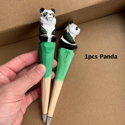 Koka grebuma dzīvnieku pildspalva ar rokām darināta koka mākslas melnā krāsa gēla tintes pildspalvas rakstīšanai parakstu dekorēšanai biroja skola A6029