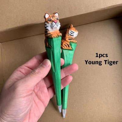 Koka grebuma dzīvnieku pildspalva ar rokām darināta koka mākslas melnā krāsa gēla tintes pildspalvas rakstīšanai parakstu dekorēšanai biroja skola A6029