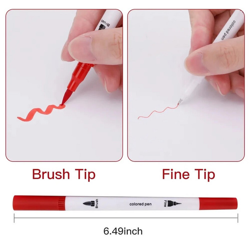 Tenwin akvareļkrāsu mākslas marķieri otu pildspalva ar diviem uzgaļiem smalko kontūru zīmējums kaligrāfijas gleznošanai 12/24 krāsu komplekts mākslas piederumi