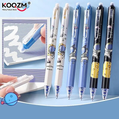 1db aranyos anime rajzfilm űrhajós letörölhető zselés toll készlet tintával utántöltővel 0,5 mm fekete kék Kawaii írószer gyerekeknek iskolai kellékek
