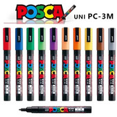 1 τεμ Uni Posca Paint Marker Pen PC-3M Acrylic Plumones DIY Graffiti Manga Cards Αφίσες Rock Ceramic Metallic Craftwork Paint Paint
