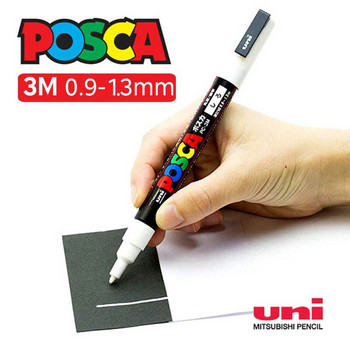 1Pc Uni Posca Paint Marker Pen PC-3M Acrylic Plumones Направи си сам Графити Манга Карти Плакати Rock Ceramic Metallic Craftwork Paint Pen