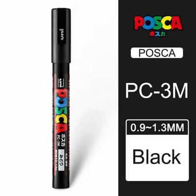 1 τεμ Uni Posca Paint Marker Pen PC-3M Acrylic Plumones DIY Graffiti Manga Cards Αφίσες Rock Ceramic Metallic Craftwork Paint Paint