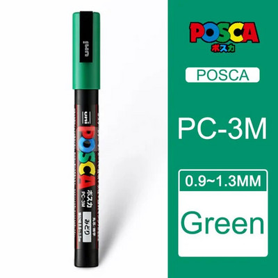 1 τεμ Uni Posca Paint Marker Pen PC-3M Acrylic Plumones DIY Graffiti Manga Cards Αφίσες Rock Ceramic Metallic Craftwork Paint Paint