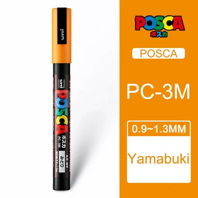 1 τεμ Uni Posca Paint Marker Pen PC-3M Acrylic Plumones DIY Graffiti Manga Cards Αφίσες Rock Ceramic Metallic Craftwork Paint Paint