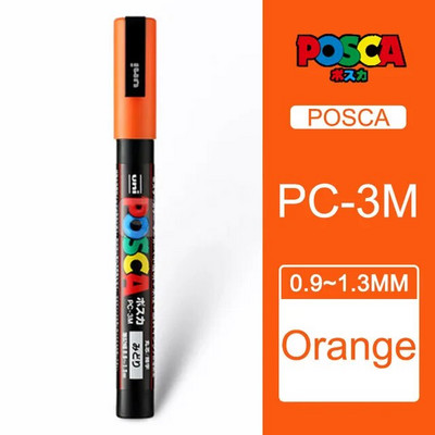 1 τεμ Uni Posca Paint Marker Pen PC-3M Acrylic Plumones DIY Graffiti Manga Cards Αφίσες Rock Ceramic Metallic Craftwork Paint Paint