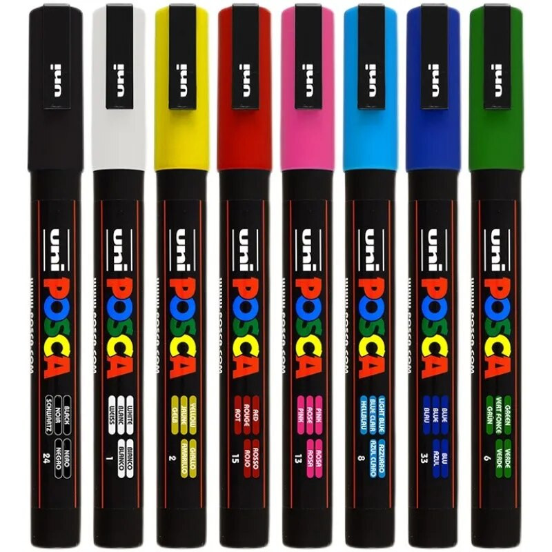 1 τεμ Uni Posca Paint Marker Pen PC-3M Acrylic Plumones DIY Graffiti Manga Cards Αφίσες Rock Ceramic Metallic Craftwork Paint Paint