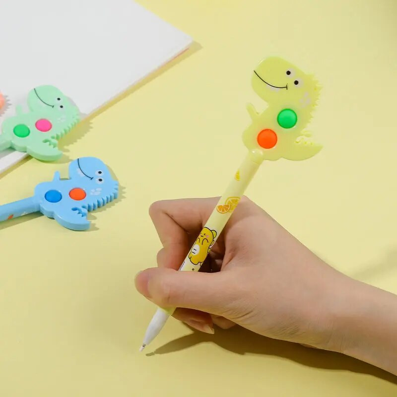 4 tk Cute Geel Pen Stationery Decompression Creative Pretty Cartoon dinosaurus Pen