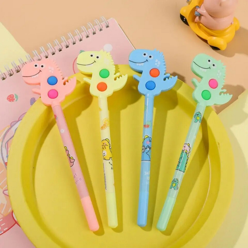 4 tk Cute Geel Pen Stationery Decompression Creative Pretty Cartoon dinosaurus Pen