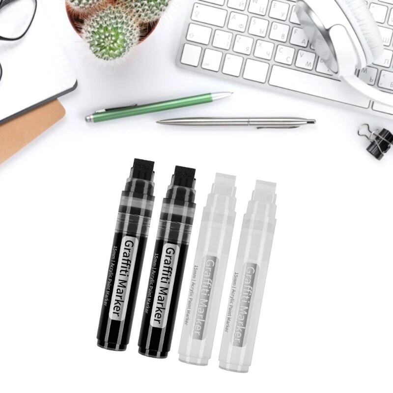 2 tk marker 15 mm laia otsaga suured akrüülvärvipliiatsid isetegemiseks