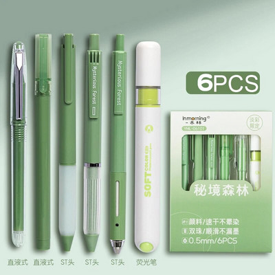 Set od 6 paketa pastelnih gel olovki, olovke s crnom tintom s 1 paketom markera za pisanje, gel olovke na uvlačenje od 0,5 mm s finim vrhom