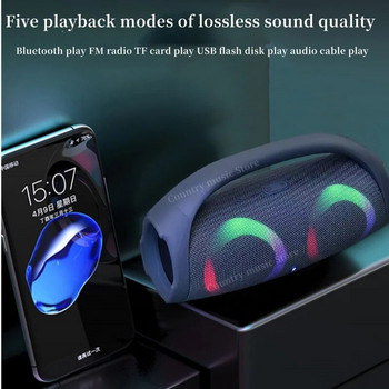 100 W високомощен Bluetooth високоговорител, преносим RGB цветна светлина, водоустойчив безжичен субуфер 360 стерео съраунд TWS FM бумбокс