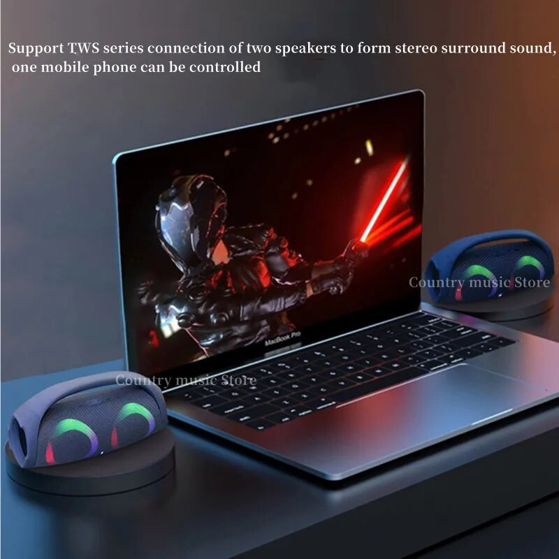 100 W lieljaudas Bluetooth skaļrunis pārnēsājams RGB krāsains gaismas ūdensnecaurlaidīgs bezvadu zemfrekvences skaļrunis 360 stereo telpiskās skaņas TWS FM boombox