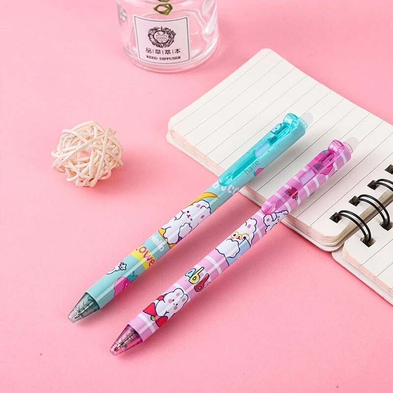 Haile 6 buc/set pix de ștergere cu apăsare, cerneală albastră/neagră, stilou de ștergere cu gel de 0,5 mm, mâner lavabil, rechizite de papetărie pentru birou, școală