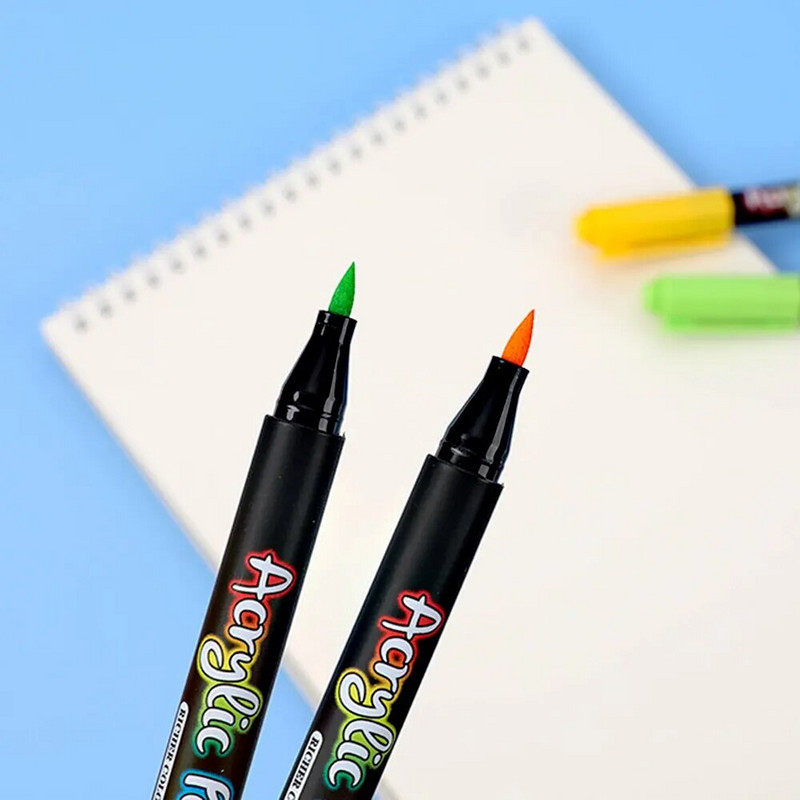 12/24/36/48 vnt Spalvų akrilo žymekliai – puikiai tinka audinių uolų tapybai, akmens keramikos stiklo drobė, medinės „pasidaryk pats“ kortelės studentams