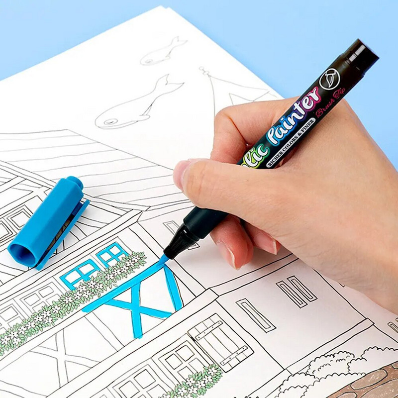 12/24/36/48 vnt Spalvų akrilo žymekliai – puikiai tinka audinių uolų tapybai, akmens keramikos stiklo drobė, medinės „pasidaryk pats“ kortelės studentams