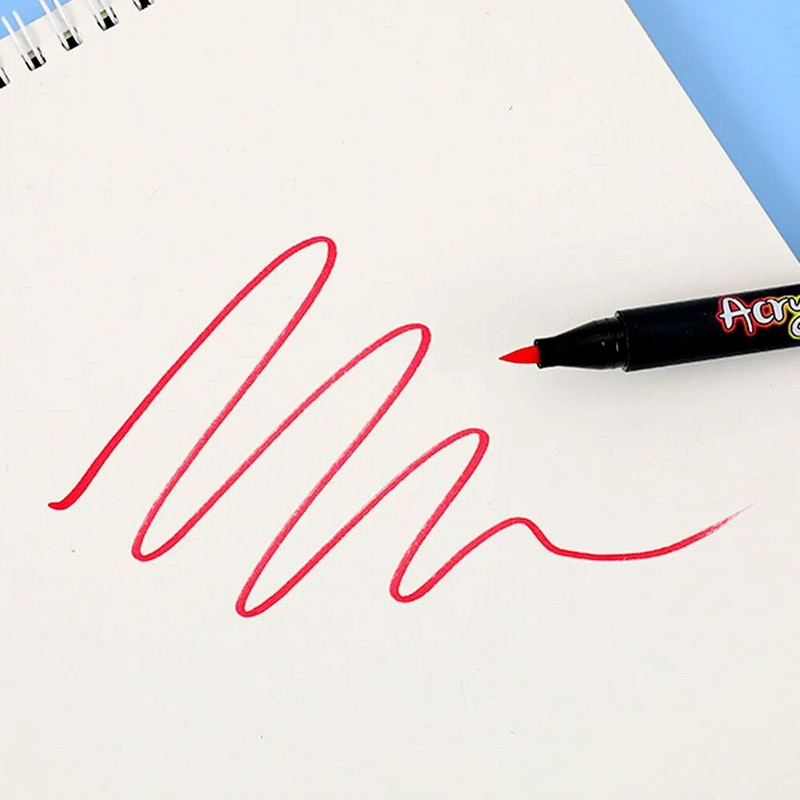 12/24/36/48 vnt Spalvų akrilo žymekliai – puikiai tinka audinių uolų tapybai, akmens keramikos stiklo drobė, medinės „pasidaryk pats“ kortelės studentams