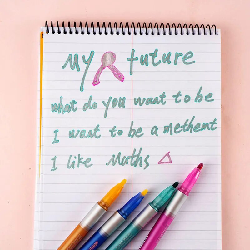 8/12 tk, värviline kahejooneline piirjoontega joonistuspliiats, grafiti esiletõstja täiskasvanutele värvimisraamatutele ajakirjadele joonistus lastele grafiti