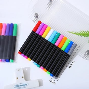 12 PCS Комплект маркери с течна креда Изтриваеми многоцветни хайлайтери LED дъска за писане Glass Window Art 12 цвята маркери
