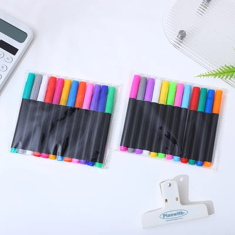 12 gab. Šķidrās krīta marķieru pildspalvas, dzēšamas daudzkrāsainas marķieru pildspalvas LED rakstāmdēlis stikla logs art 12 krāsu marķieri