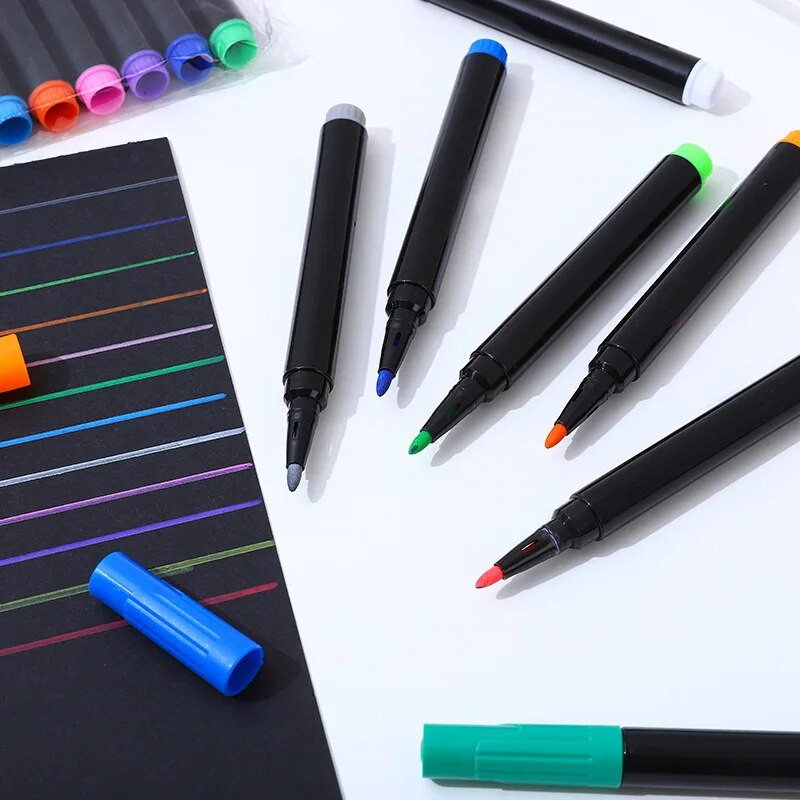 12 gab. Šķidrās krīta marķieru pildspalvas, dzēšamas daudzkrāsainas marķieru pildspalvas LED rakstāmdēlis stikla logs art 12 krāsu marķieri