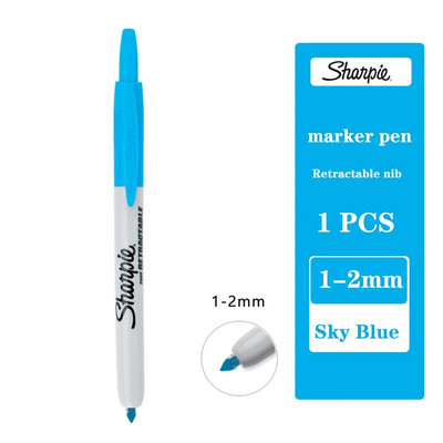 1 τεμ American Sharpie Retractable Push Marker Pen Extremely Fine No Cap Marker Pen Marker Oily Pen 32701 Art Office Stationery
