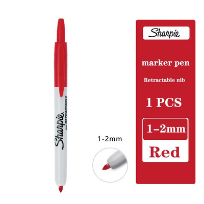 1 τεμ American Sharpie Retractable Push Marker Pen Extremely Fine No Cap Marker Pen Marker Oily Pen 32701 Art Office Stationery