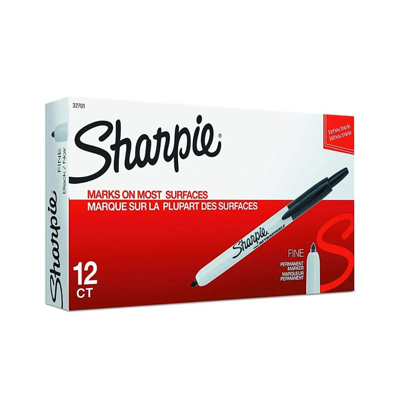 1 τεμ American Sharpie Retractable Push Marker Pen Extremely Fine No Cap Marker Pen Marker Oily Pen 32701 Art Office Stationery