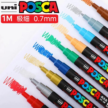 1 τμχ Μαρκαδόρος Uni Posca, PC-1M 21 Χρώματα, 0,7 χιλιοστά Extra Fine Point Bullet Nib, Ακρυλικό Πίνακας ζωγραφικής με σήμανση σχεδίασης γκράφιτι