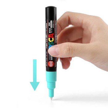 1 бр. Uni Posca маркер за боядисване, PC-1M 21 цвята, 0,7 mm екстра фин куршум, химикалки за маркиране на акрилни картини Рисуване на графити