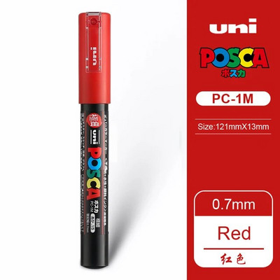 1 τμχ Μαρκαδόρος Uni Posca, PC-1M 21 Χρώματα, 0,7 χιλιοστά Extra Fine Point Bullet Nib, Ακρυλικό Πίνακας ζωγραφικής με σήμανση σχεδίασης γκράφιτι