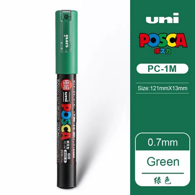 1 τμχ Μαρκαδόρος Uni Posca, PC-1M 21 Χρώματα, 0,7 χιλιοστά Extra Fine Point Bullet Nib, Ακρυλικό Πίνακας ζωγραφικής με σήμανση σχεδίασης γκράφιτι