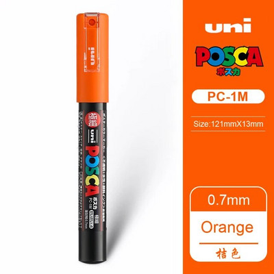 1 τμχ Μαρκαδόρος Uni Posca, PC-1M 21 Χρώματα, 0,7 χιλιοστά Extra Fine Point Bullet Nib, Ακρυλικό Πίνακας ζωγραφικής με σήμανση σχεδίασης γκράφιτι
