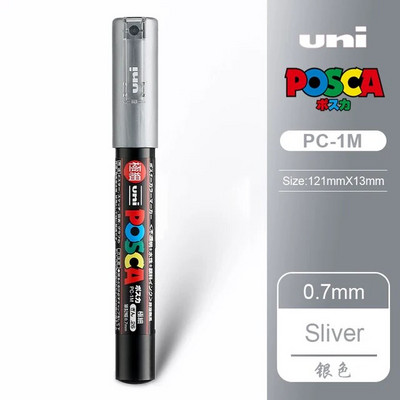 1 τμχ Μαρκαδόρος Uni Posca, PC-1M 21 Χρώματα, 0,7 χιλιοστά Extra Fine Point Bullet Nib, Ακρυλικό Πίνακας ζωγραφικής με σήμανση σχεδίασης γκράφιτι