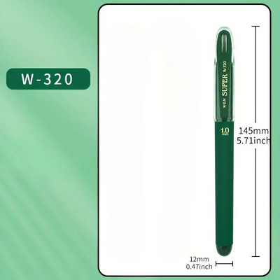 1/3 gab Zaļās tintes gēla pildspalva, 1,0 mm, rakstīšanai, liela ietilpības uzpilde, biroja piederumi atpakaļ uz Sochool kancelejas piederumiem