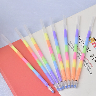 Radošas Korejas Kancelejas preces Skaistas Krāsainas Varavīksnes Gēla pildspalvas Modes Biroja piederumi Rakstāmspalvas Glezniecības pildspalva